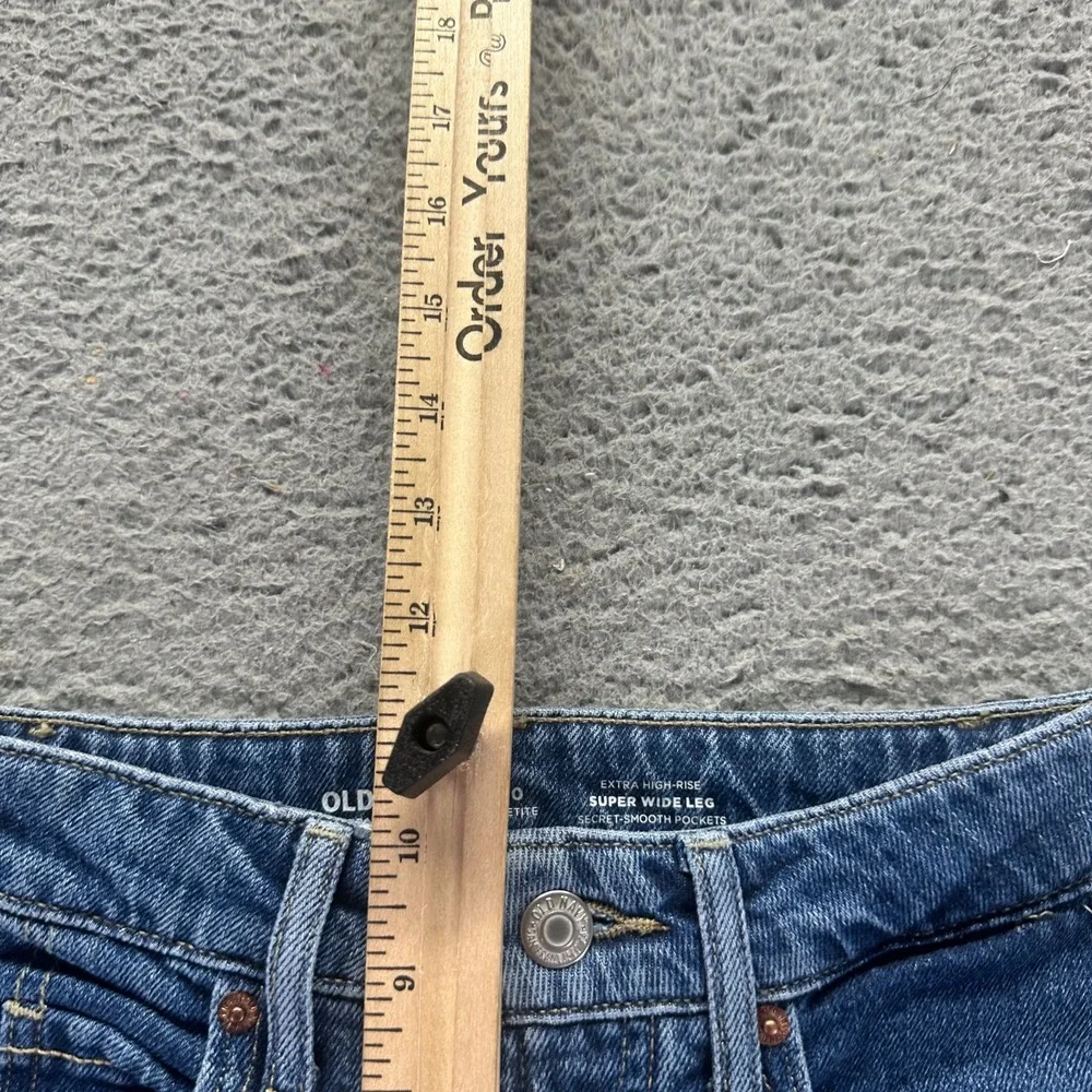 Old Navy Drapey Jeans Women's 0P Blue Cotton Denim Wide-Leg Workwear Stretch